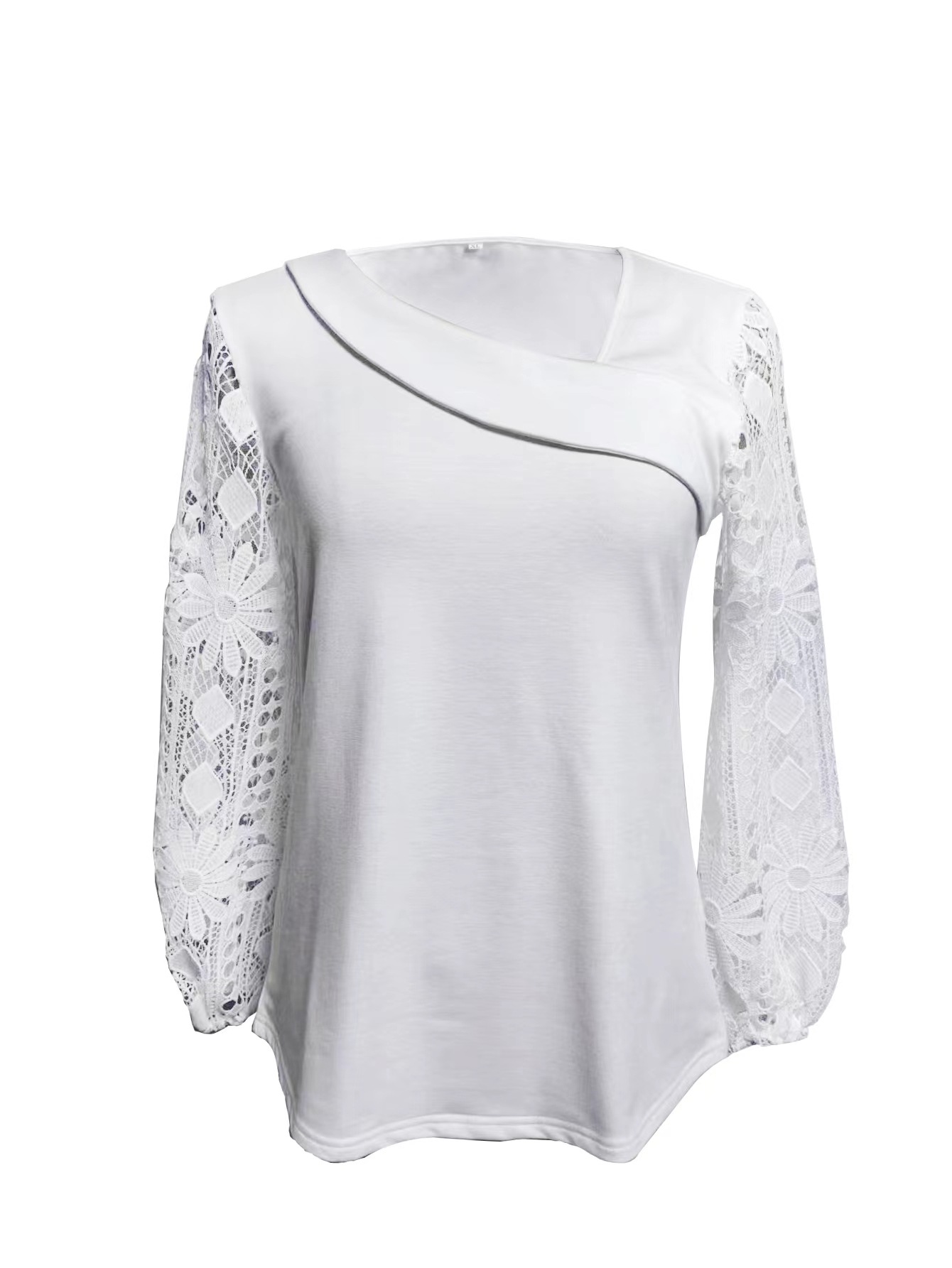 Women's Elegant Hollow-Out Lace Long-Sleeve Top
