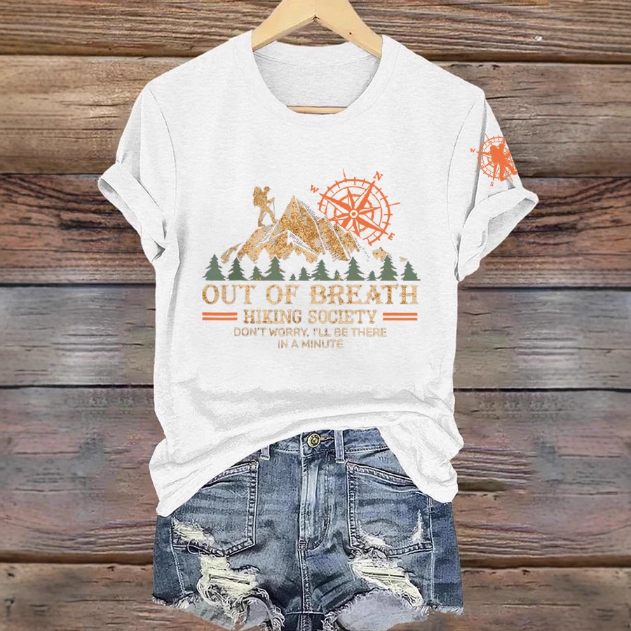 Valley Forest Print Crewneck Short Sleeve Top