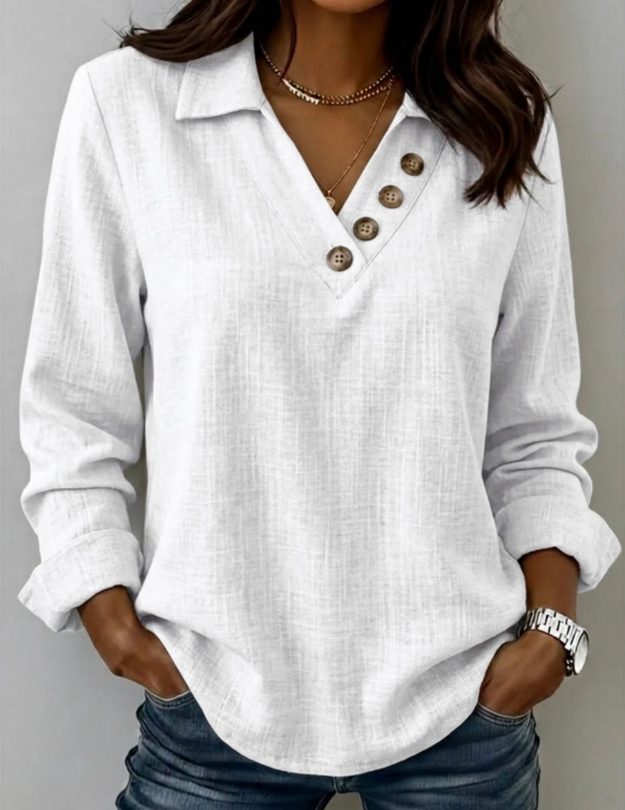 Women's Casual V-Neck Long-Sleeve T-Shirt