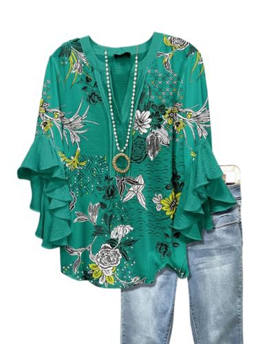 Women's Vintage Floral Print Half-Sleeve Top