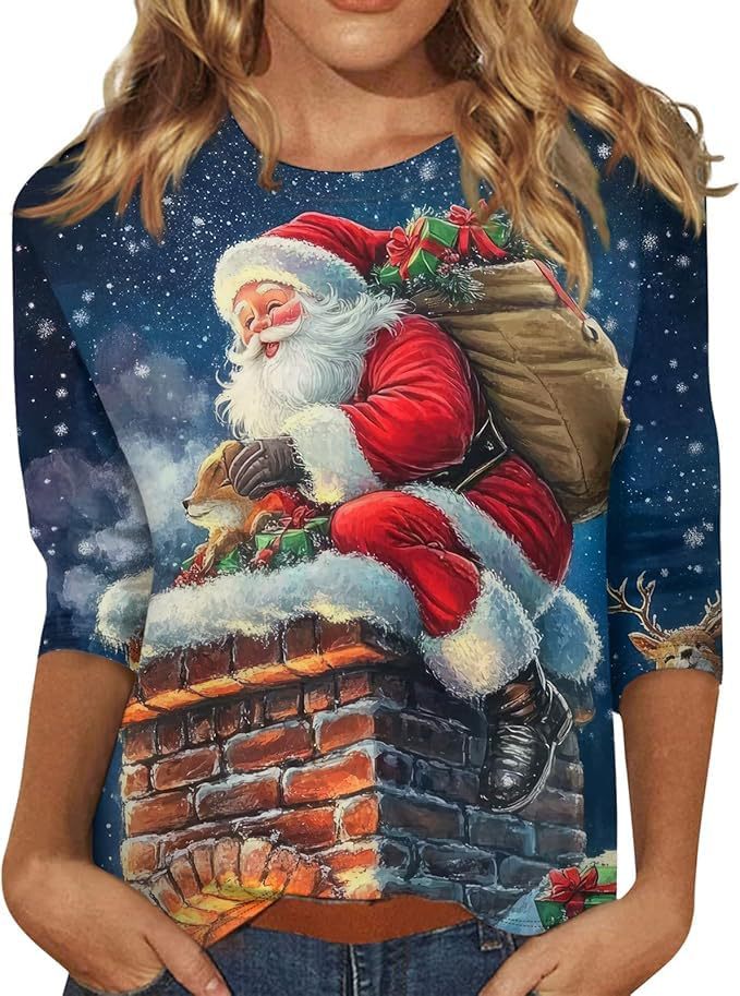 Christmas Tree Bow Print Women's Half-Sleeve T-Shirt