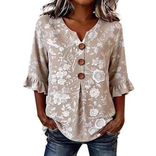 Plaid & Floral Print Short Sleeve Button-Up Top