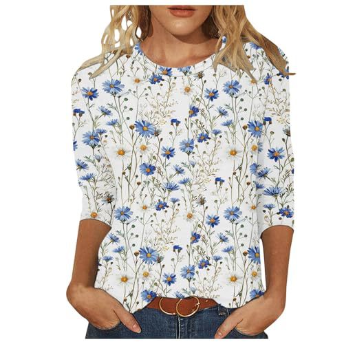 Women's Summer Ruffle Floral Print Short Sleeve T-Shirt