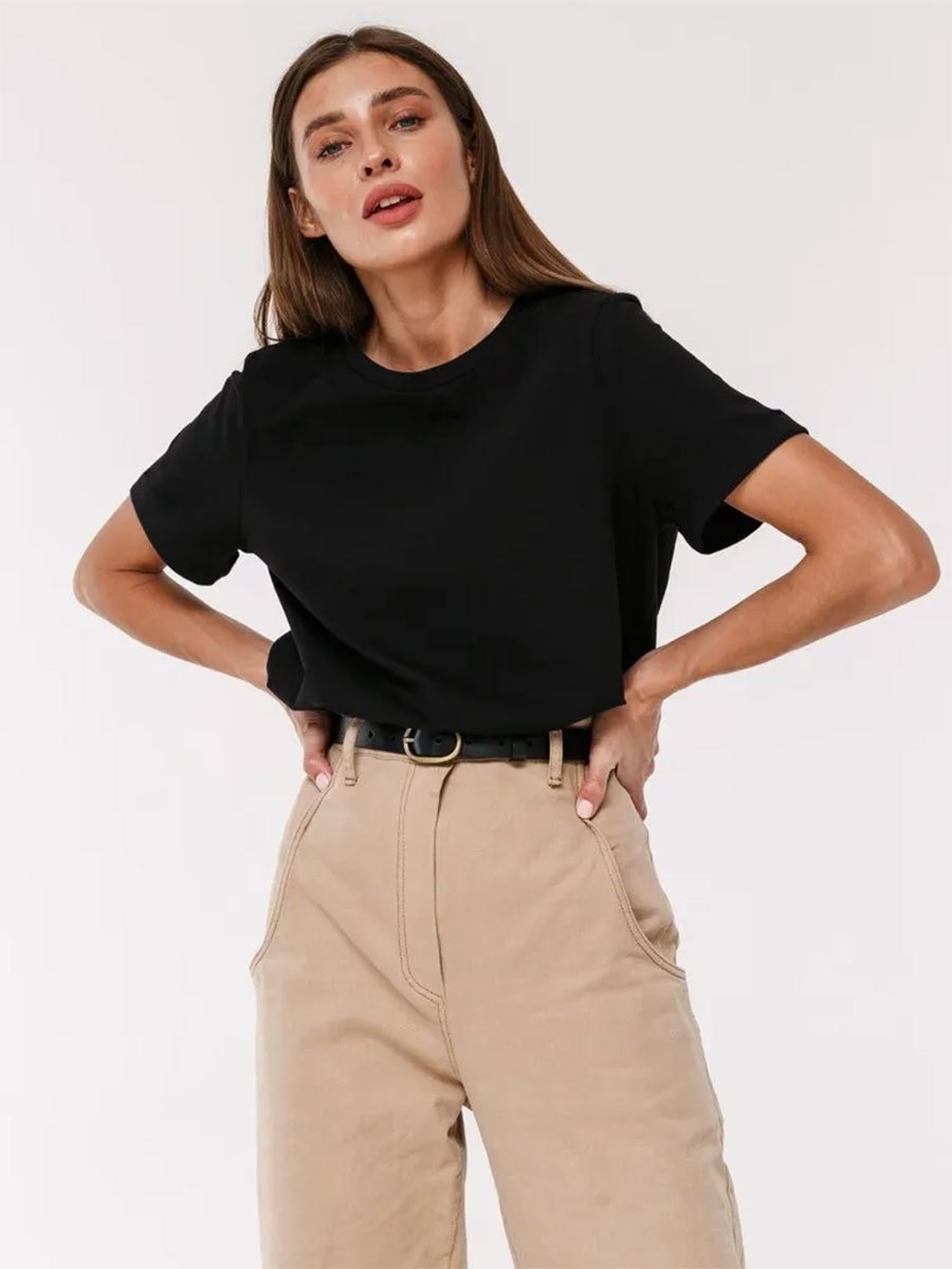 Women's Cotton Crewneck Short-Sleeve T-Shirt