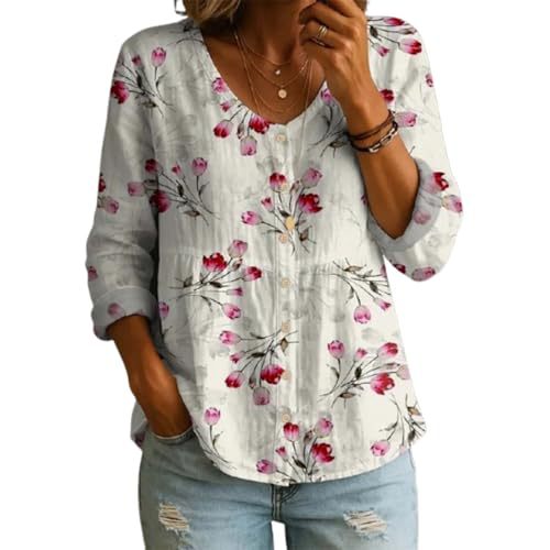 Floral Print V-Neck Long Sleeve T-Shirt