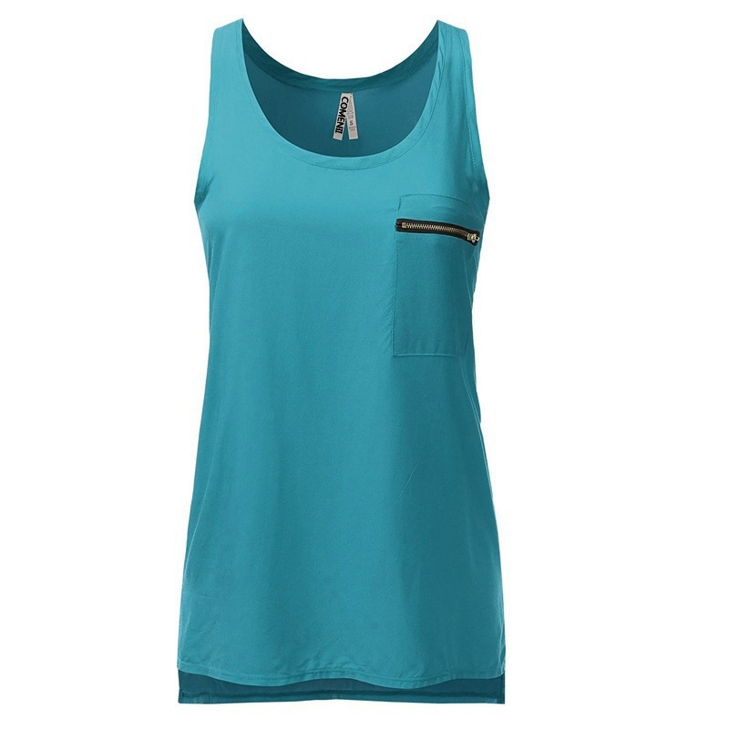 Women's Plus Size Chiffon Tank Top Solid Color Sleeveless Round Neck