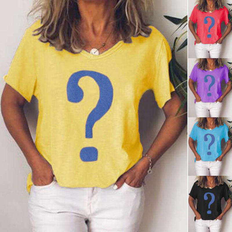 Women's Solid Print Short Sleeve V-Neck T-Shirt