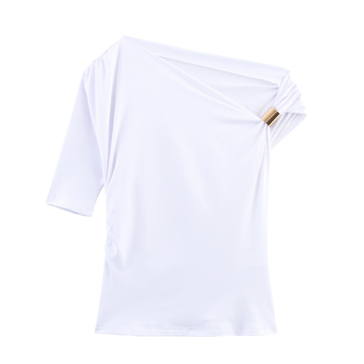 Women's Ruched One-Shoulder Slim Top 9 Colors