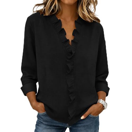 Women's V-Neck Long-Sleeve Printed T-Shirt