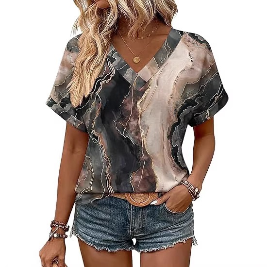 Women's Striped Short-Sleeve Crewneck T-Shirt