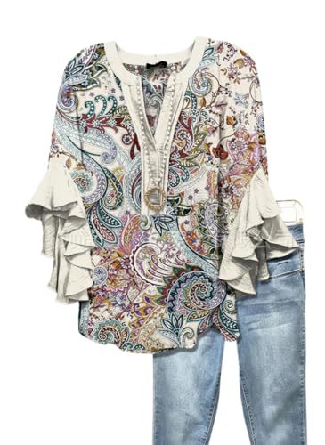 Women's Vintage Floral Print Half-Sleeve Top
