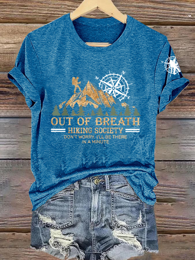 Valley Forest Print Crewneck Short Sleeve Top