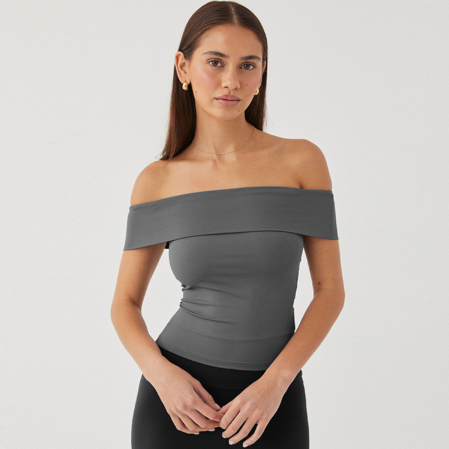 Women's Off-Shoulder Tube Top Short Sleeve Slim Fit Sexy T-Shirt