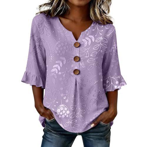 Plaid & Floral Print Short Sleeve Button-Up Top