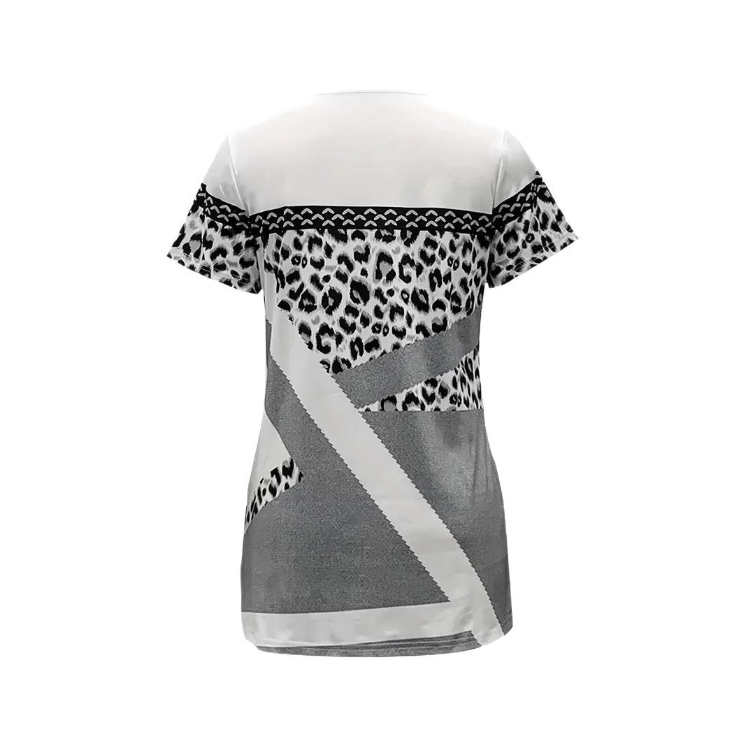 Women's V-Neck Zip Short Sleeve T-Shirt