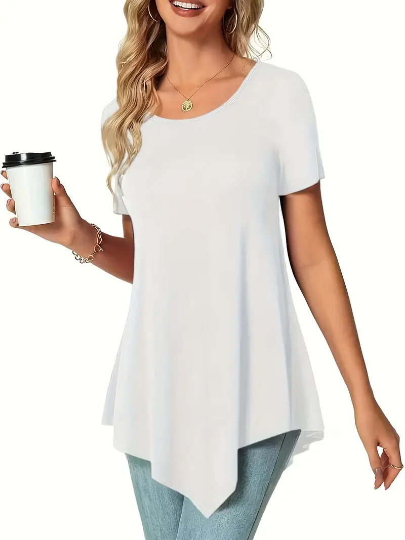 Women's Slim Fit U-Neck Short Sleeve T-Shirt