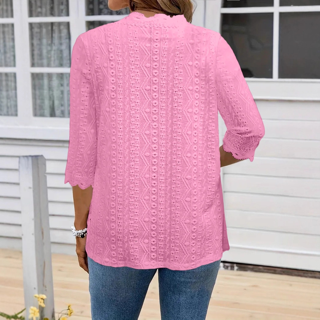 Women's Slim Fit Cutout Mid-Sleeve Cardigan Jacket