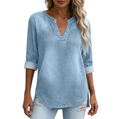 Women's V-Neck Long Sleeve Printed T-Shirt
