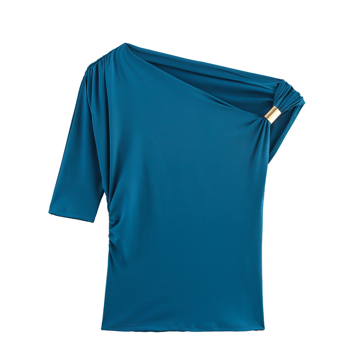 Women's Ruched One-Shoulder Slim Top 9 Colors