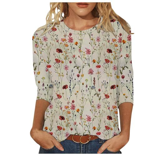 Women's Summer Ruffle Floral Print Short Sleeve T-Shirt