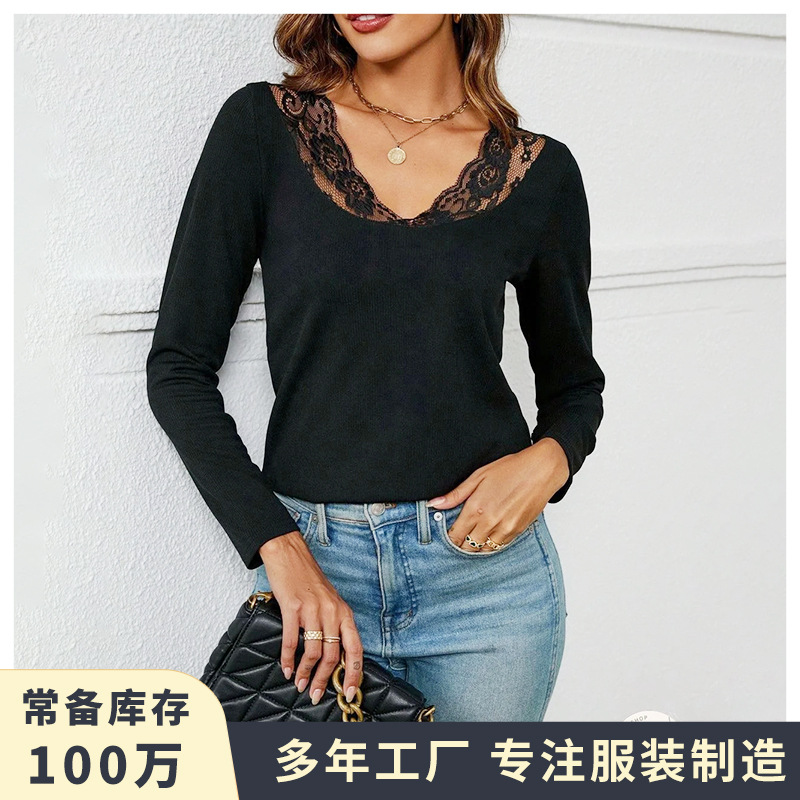 V-Neck Slim Fit Long Sleeve Y2K Top