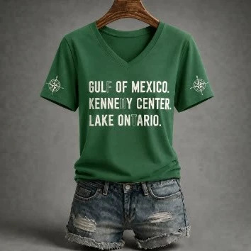 Women's Star Letter Print Short Sleeve V-Neck Top