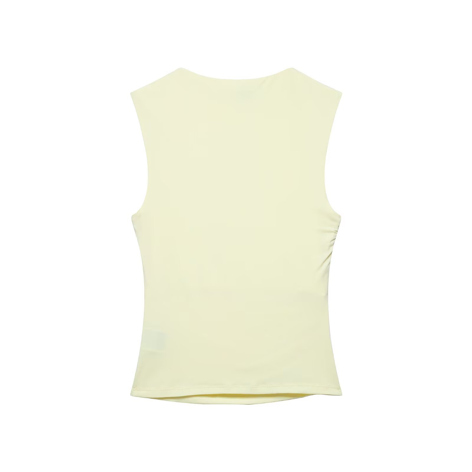Women's Round Neck Sleeveless Draped Tank Top