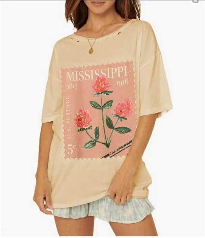 Summer Loose Fit Crewneck T-Shirt Breathable Casual Basic Tee