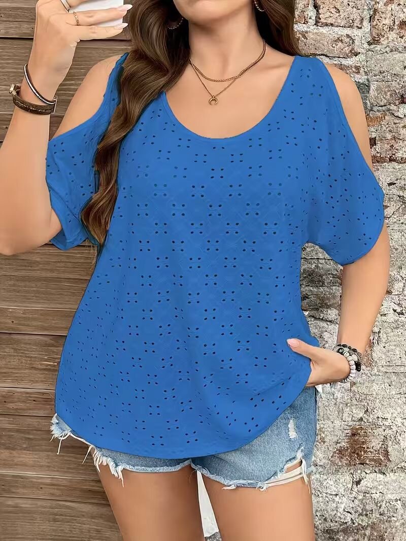 Women's Round Neck Hollow Out Casual Tank Top