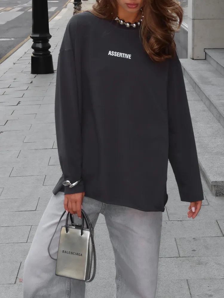 Women's Oversize Crewneck Long-Sleeve T-Shirt