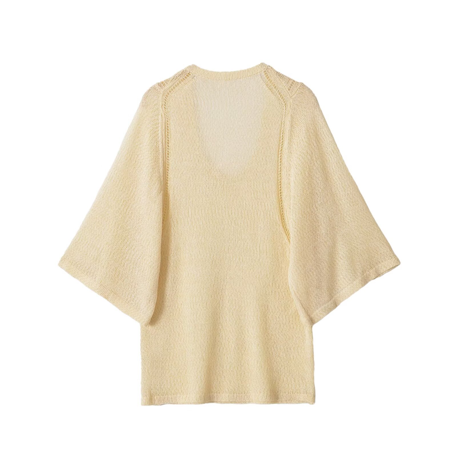 Women's Round Neck Loose Hollow-Out Knit Top