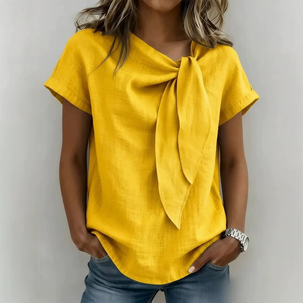 Women's Solid Color Short Sleeve Casual T-Shirt
