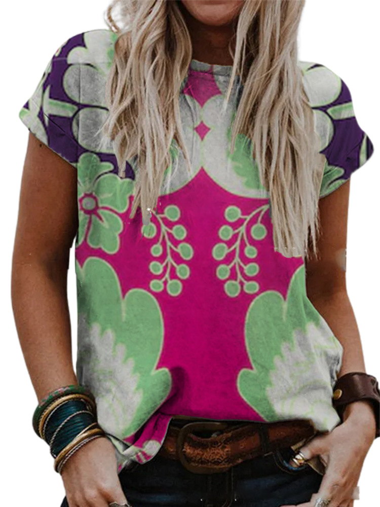 Women's Short Sleeve Digital Print T-Shirt