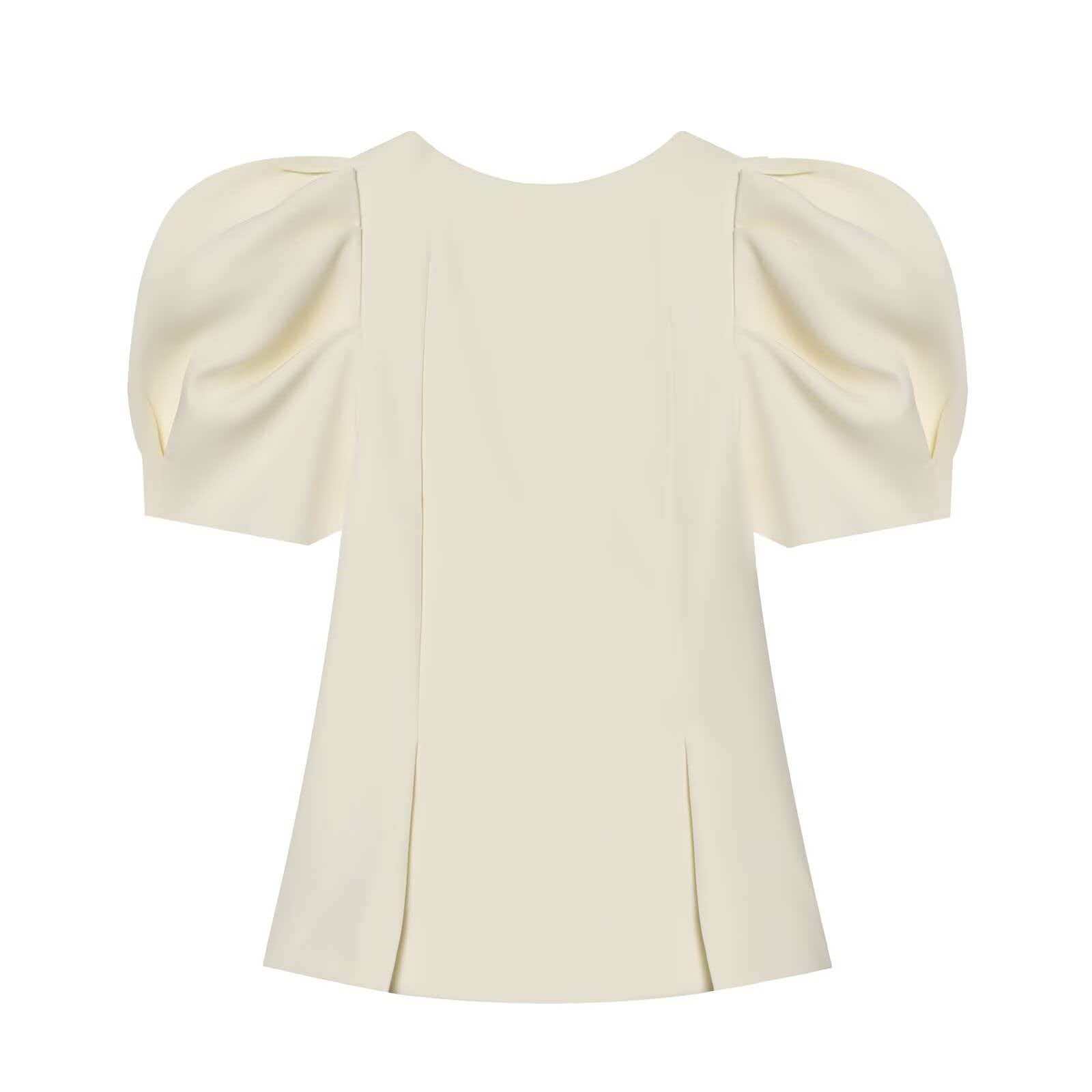 Women's Puff Sleeve Slim Fit Short Sleeve Top
