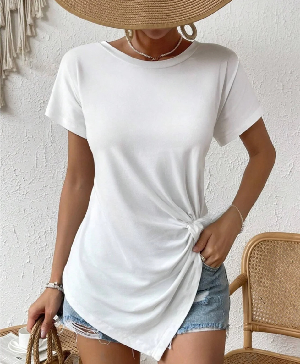 Women's Solid Crewneck Short Sleeve T-Shirt