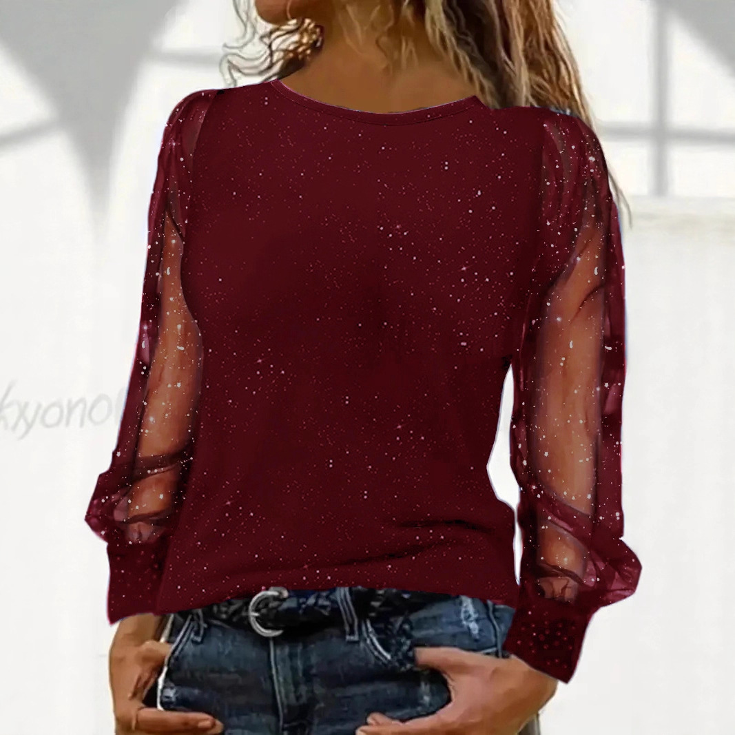 Women's Long Sleeve Loose Crewneck Casual T-Shirt Top