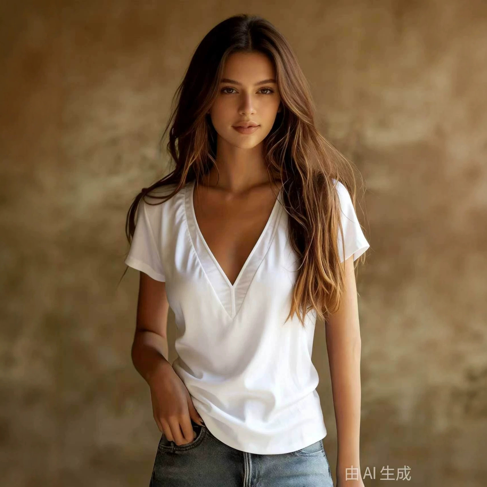 Women's Sheer Mesh V-Neck Slim Short Sleeve Knit Top