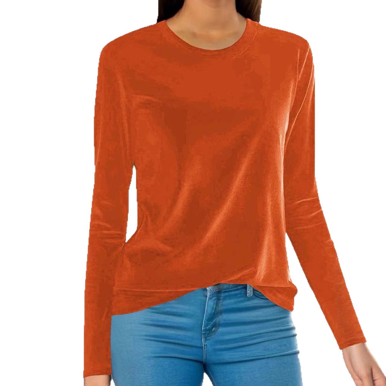 Women's Long Sleeve Crewneck T-Shirt Solid Color Thermal Base Layer