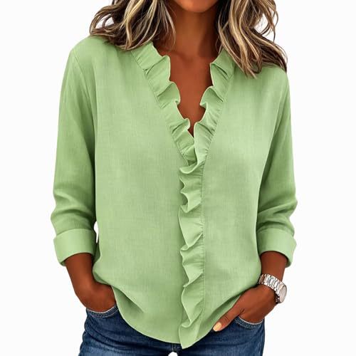 Women's V-Neck Long-Sleeve Printed T-Shirt