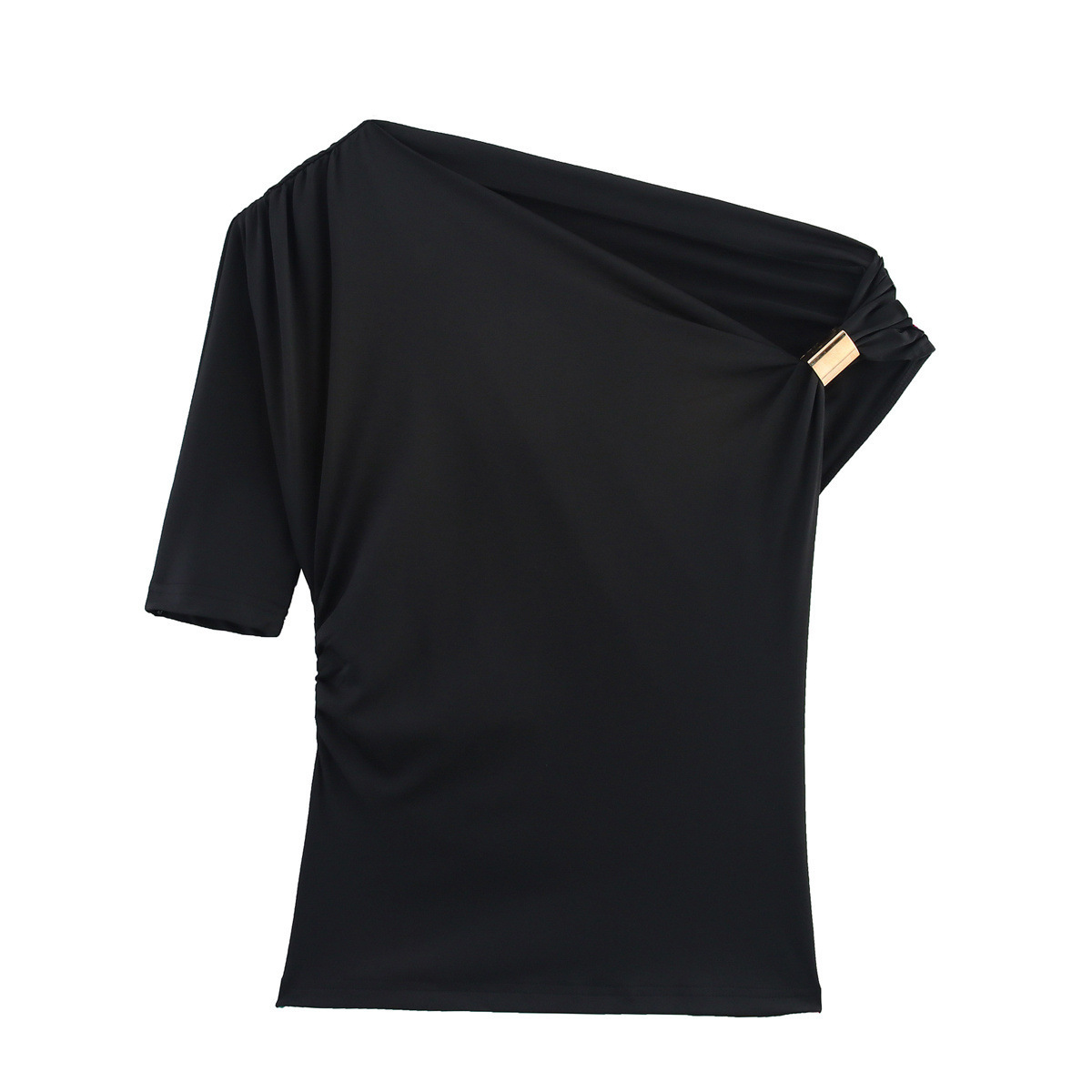 Women's Ruched One-Shoulder Slim Top 9 Colors
