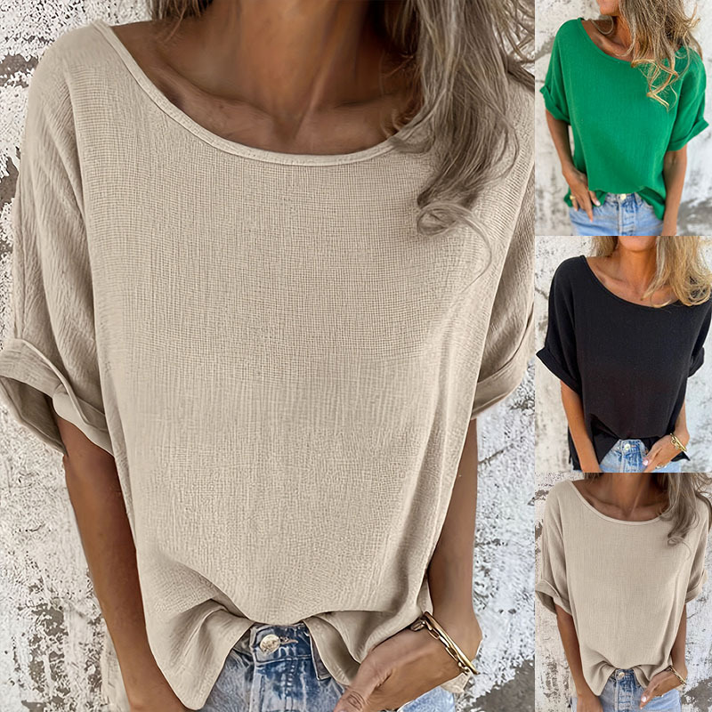 Solid Crewneck Short-Sleeve T-Shirt