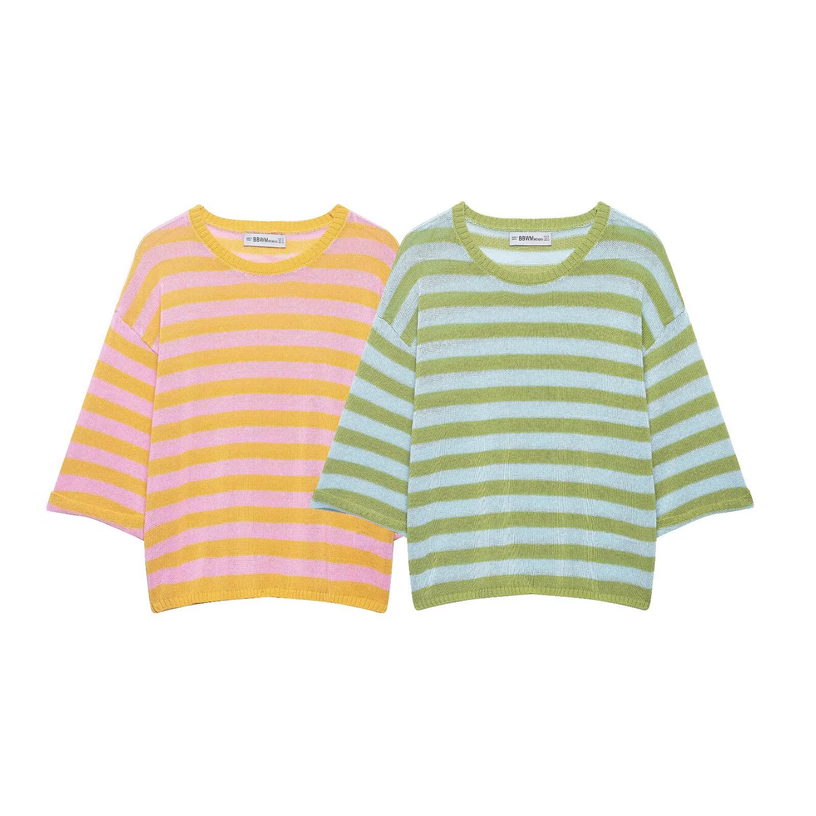 Women's Loose Layered Cut Knit Short Sleeve Top
