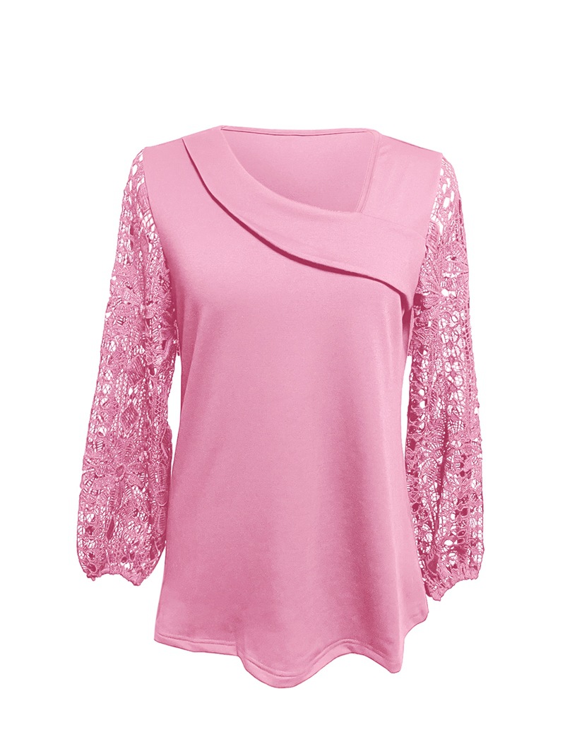 Women's Elegant Hollow-Out Lace Long-Sleeve Top