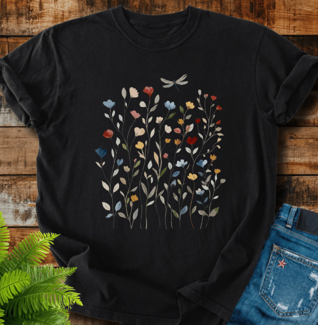 Retro Poisonous Plant Graphic Print Short Sleeve Tee for Women