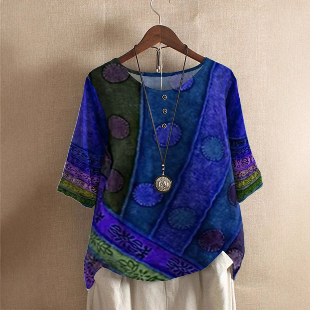 Women's Loose Digital Print Casual Top