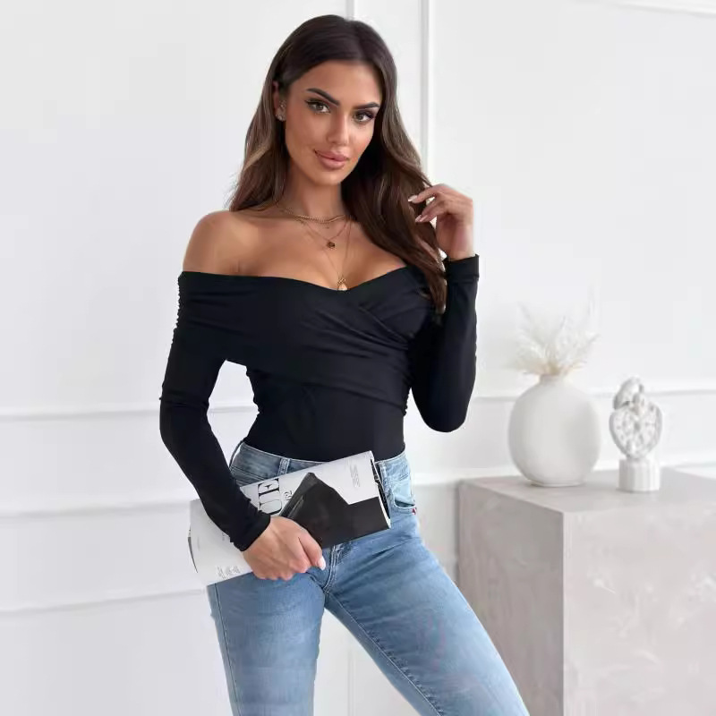Women's Off-Shoulder Long Sleeve T-Shirt