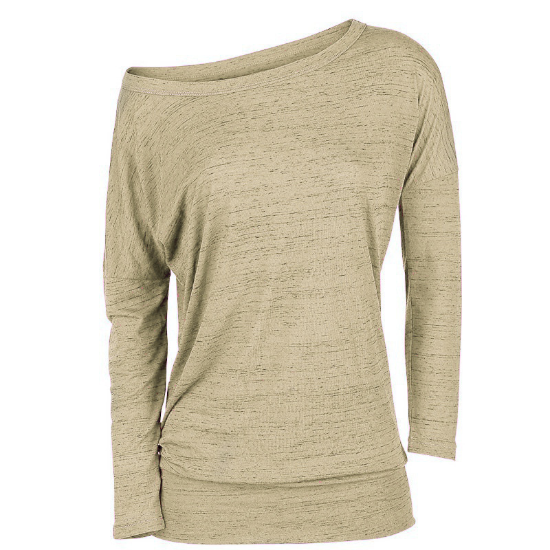 Women's Long Sleeve Crewneck Pullover Loose Solid Color T-Shirt