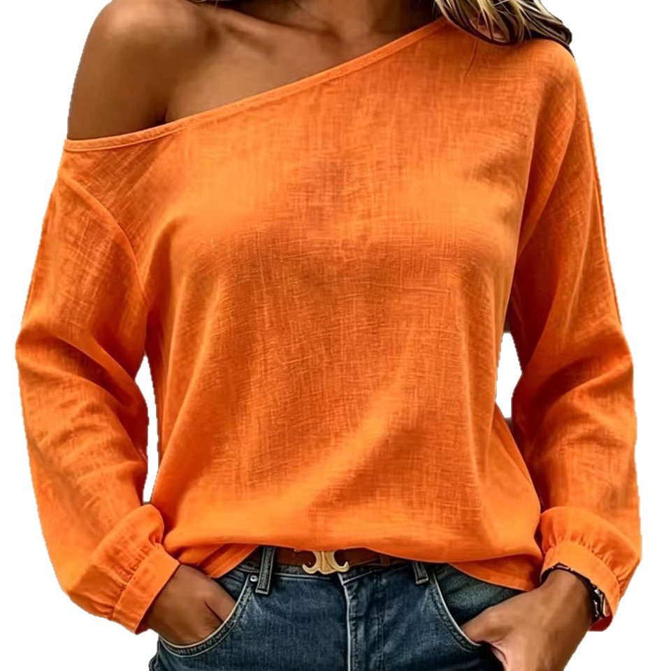Women's One-Shoulder Long-Sleeve Top