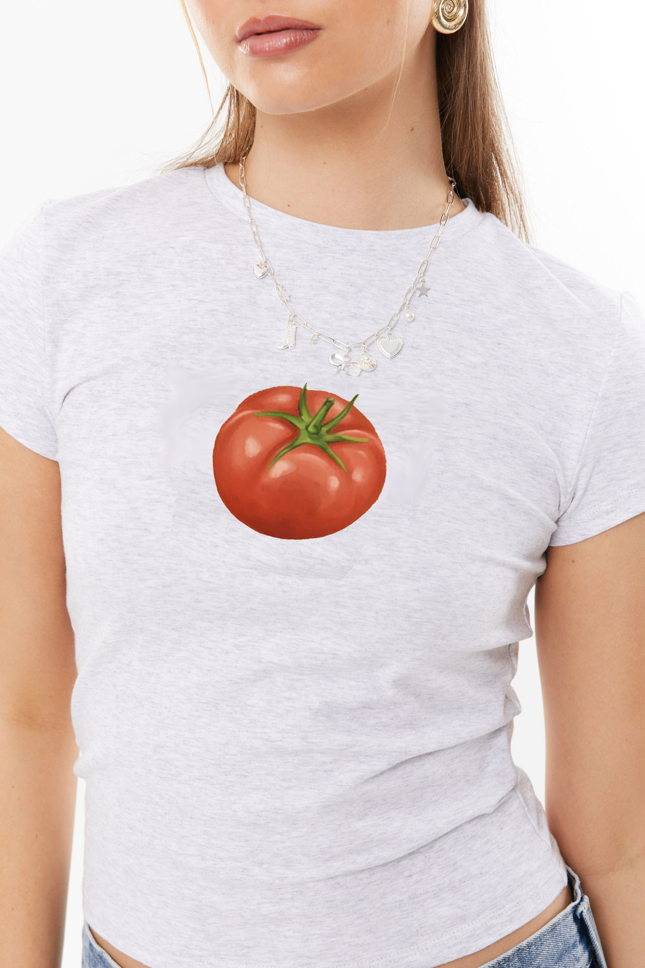 Sweet Fruit Print Slim Fit Short Sleeve Women's T-Shirt