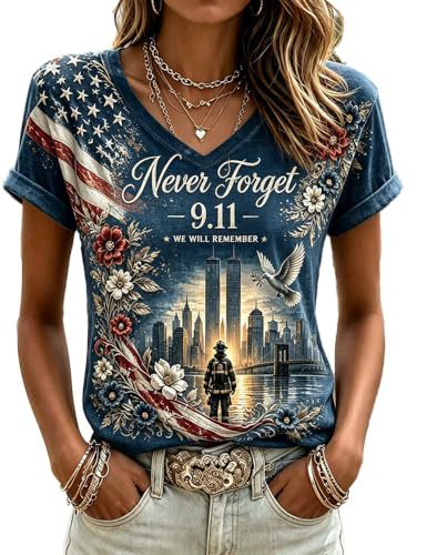 Women's Floral Print V-Neck Short Sleeve T-Shirt